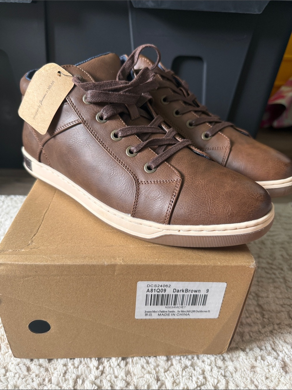 Casual Dark Brown Men's Lace-Up Sneakers